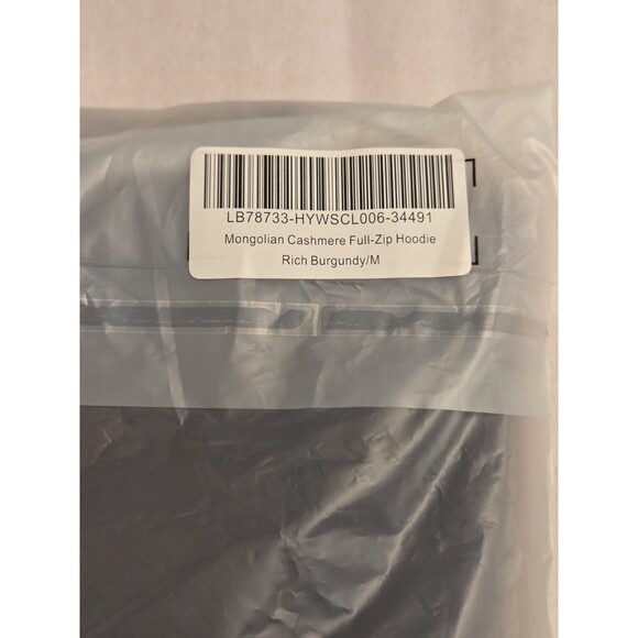 Quince 100% Mongolian Cashmere Full Zip Hoodie Sweater Medium NWT Rich Burgundy - Picture 13 of 14